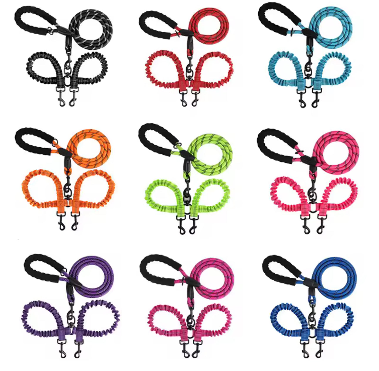 πβπ¦Ίπ Double Dog Leash with Bungee Extension β No-Tangle, Heavy-Duty & Shock Absorbing Lead πΆββοΈβ¨