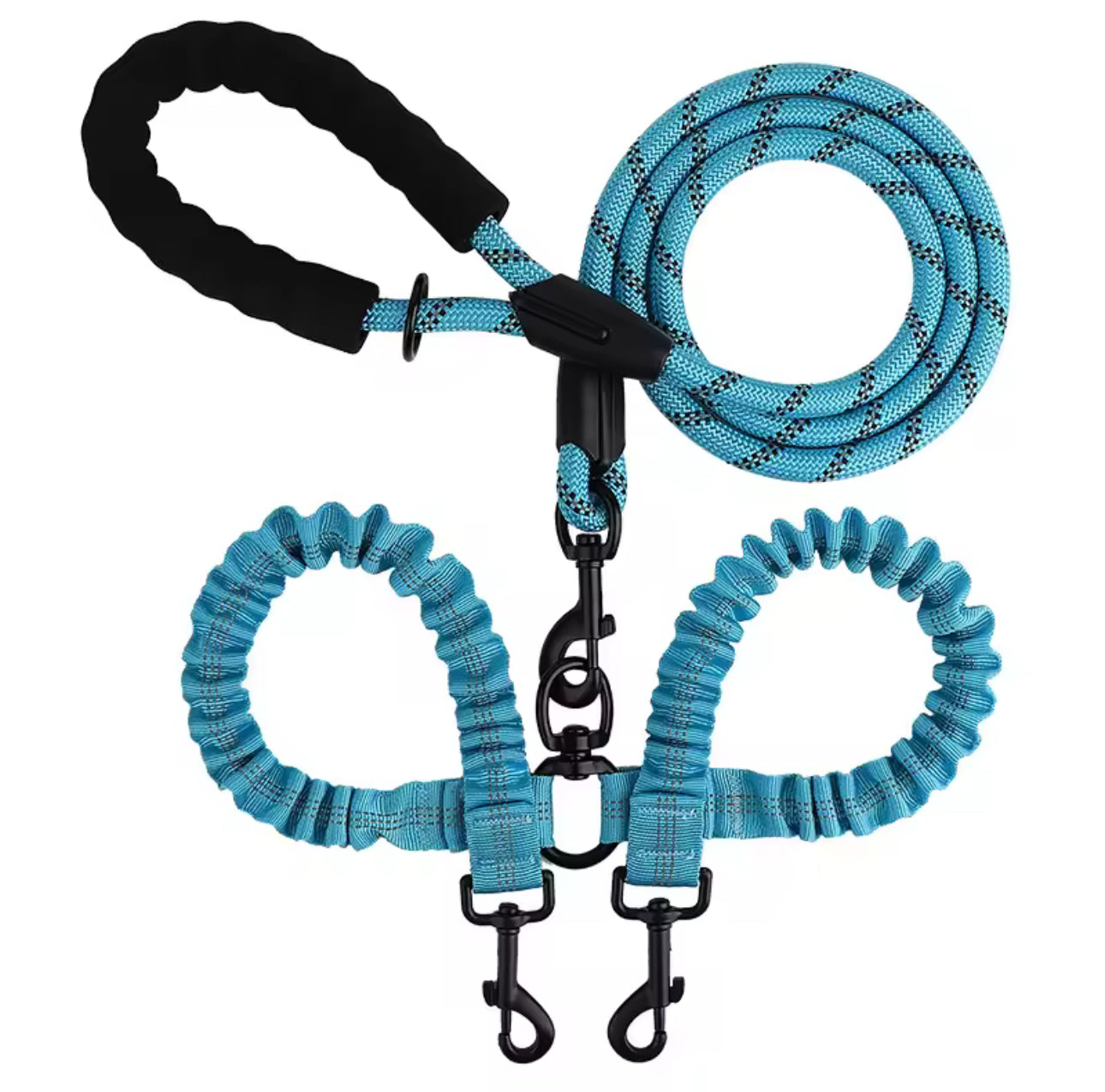 πβπ¦Ίπ Double Dog Leash with Bungee Extension β No-Tangle, Heavy-Duty & Shock Absorbing Lead πΆββοΈβ¨