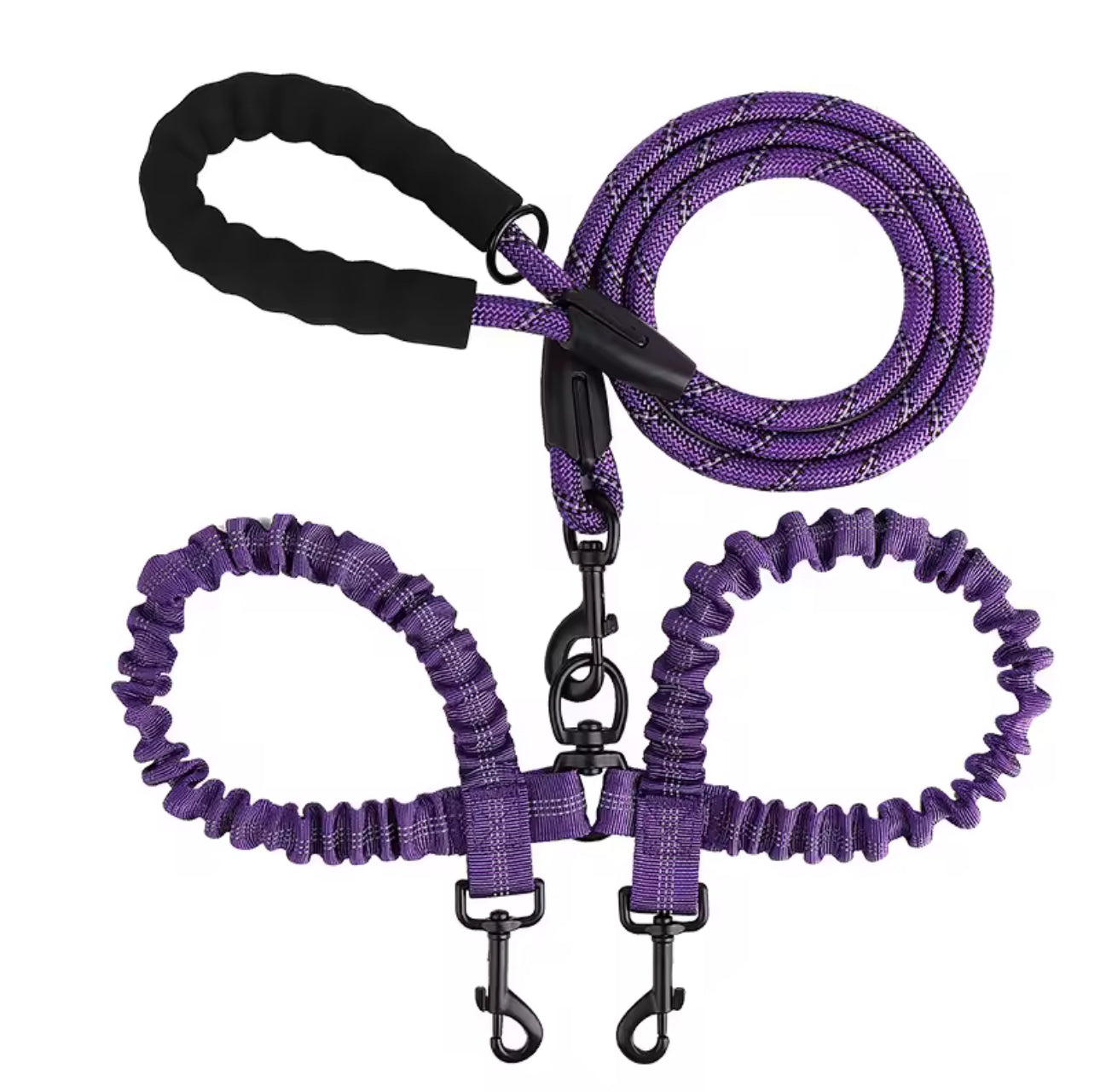 πβπ¦Ίπ Double Dog Leash with Bungee Extension β No-Tangle, Heavy-Duty & Shock Absorbing Lead πΆββοΈβ¨