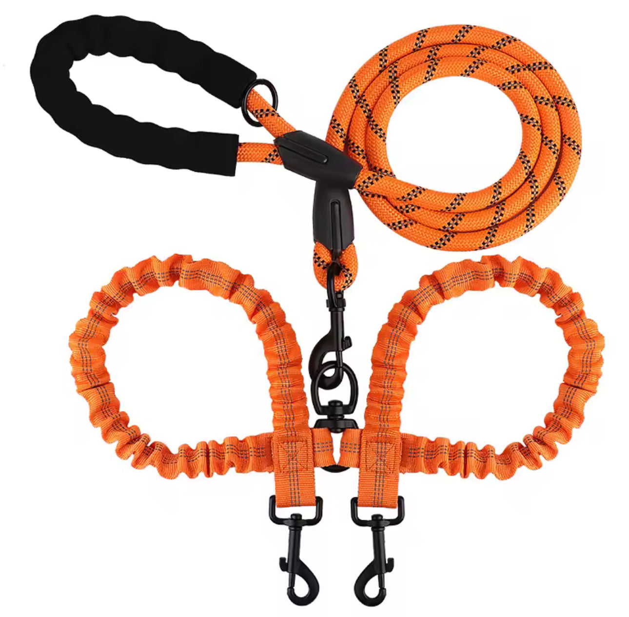 πβπ¦Ίπ Double Dog Leash with Bungee Extension β No-Tangle, Heavy-Duty & Shock Absorbing Lead πΆββοΈβ¨