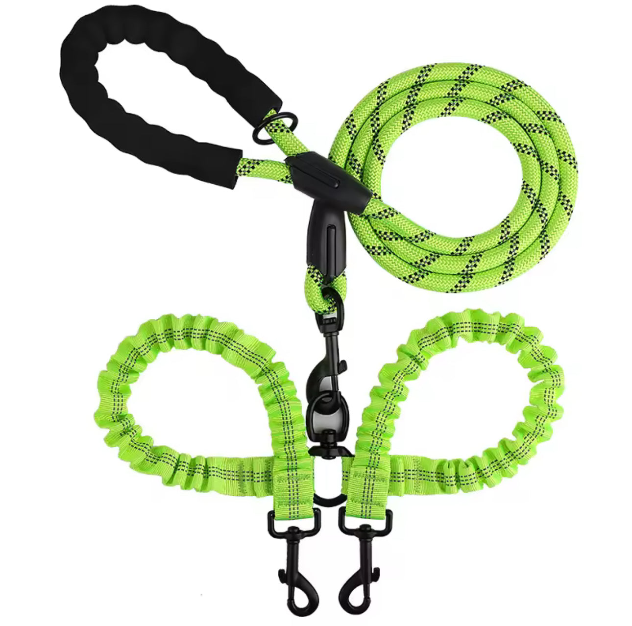 πβπ¦Ίπ Double Dog Leash with Bungee Extension β No-Tangle, Heavy-Duty & Shock Absorbing Lead πΆββοΈβ¨