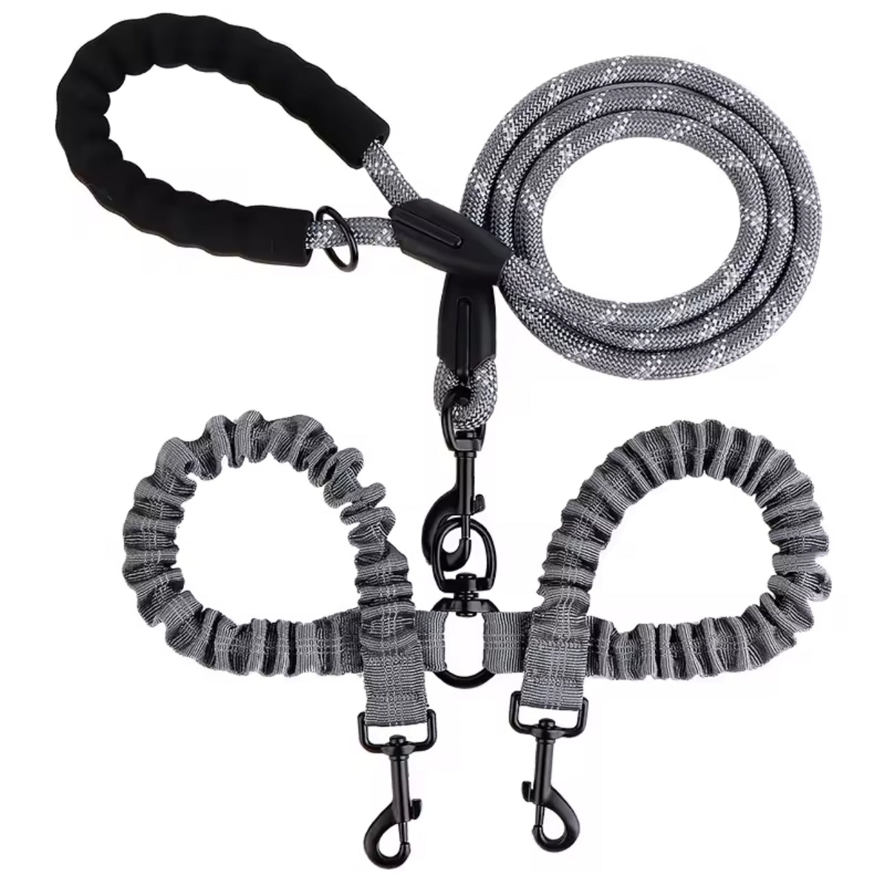 πβπ¦Ίπ Double Dog Leash with Bungee Extension β No-Tangle, Heavy-Duty & Shock Absorbing Lead πΆββοΈβ¨