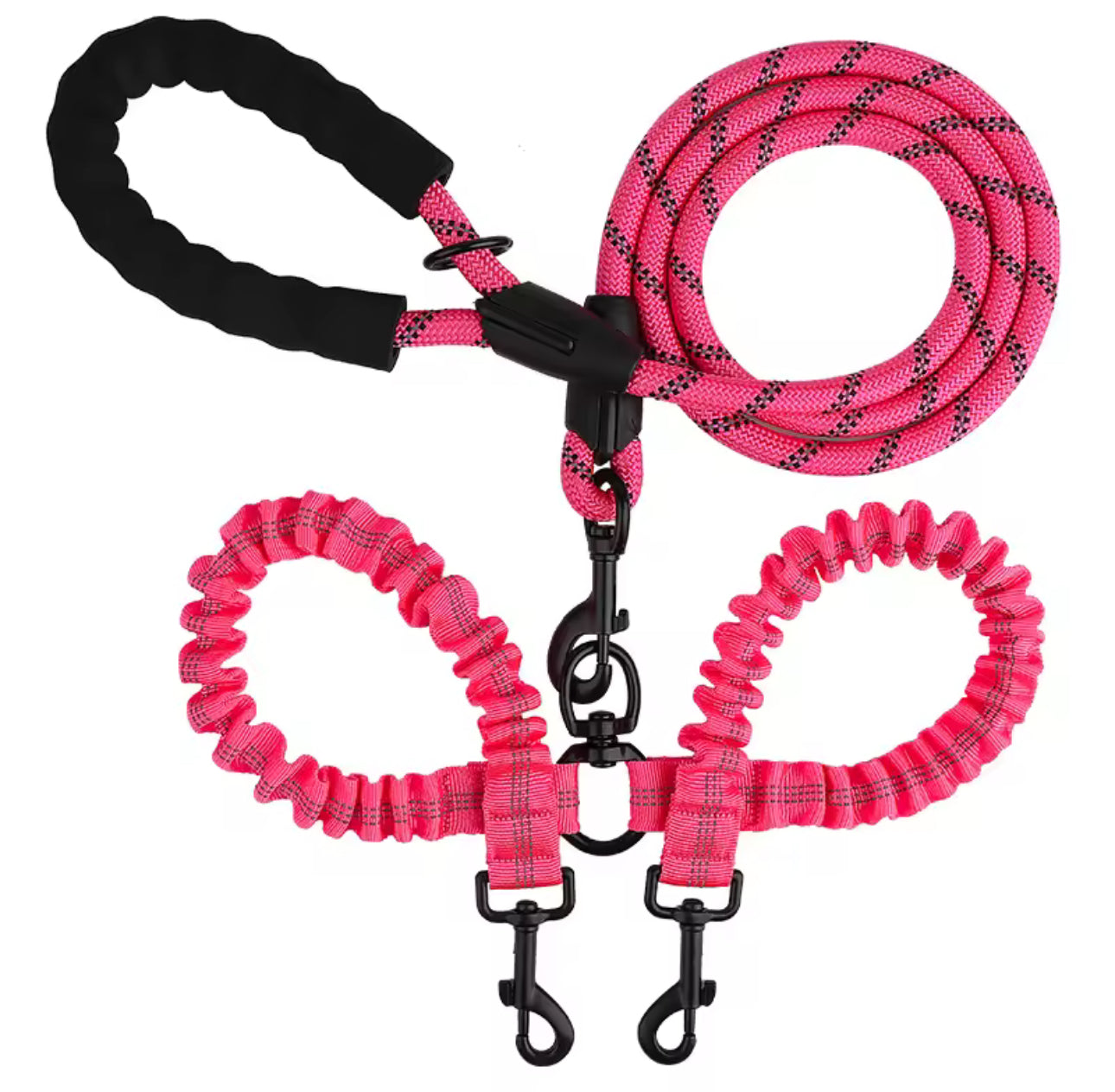 πβπ¦Ίπ Double Dog Leash with Bungee Extension β No-Tangle, Heavy-Duty & Shock Absorbing Lead πΆββοΈβ¨