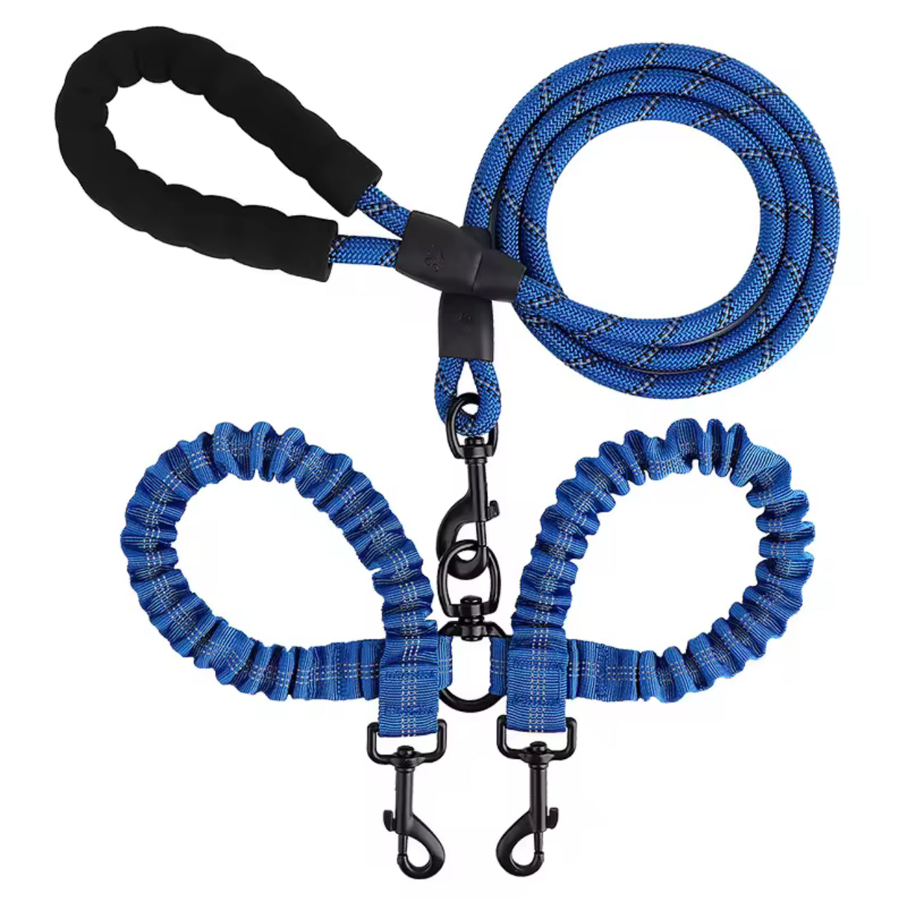 πβπ¦Ίπ Double Dog Leash with Bungee Extension β No-Tangle, Heavy-Duty & Shock Absorbing Lead πΆββοΈβ¨
