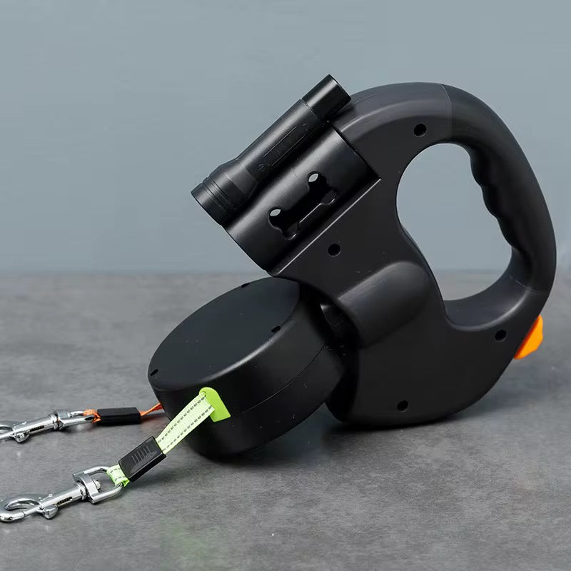 🐾 Retractable Dual Doggie Leash with LED Light 🐾