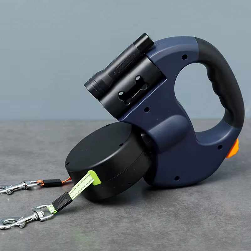 🐾 Retractable Dual Doggie Leash with LED Light 🐾