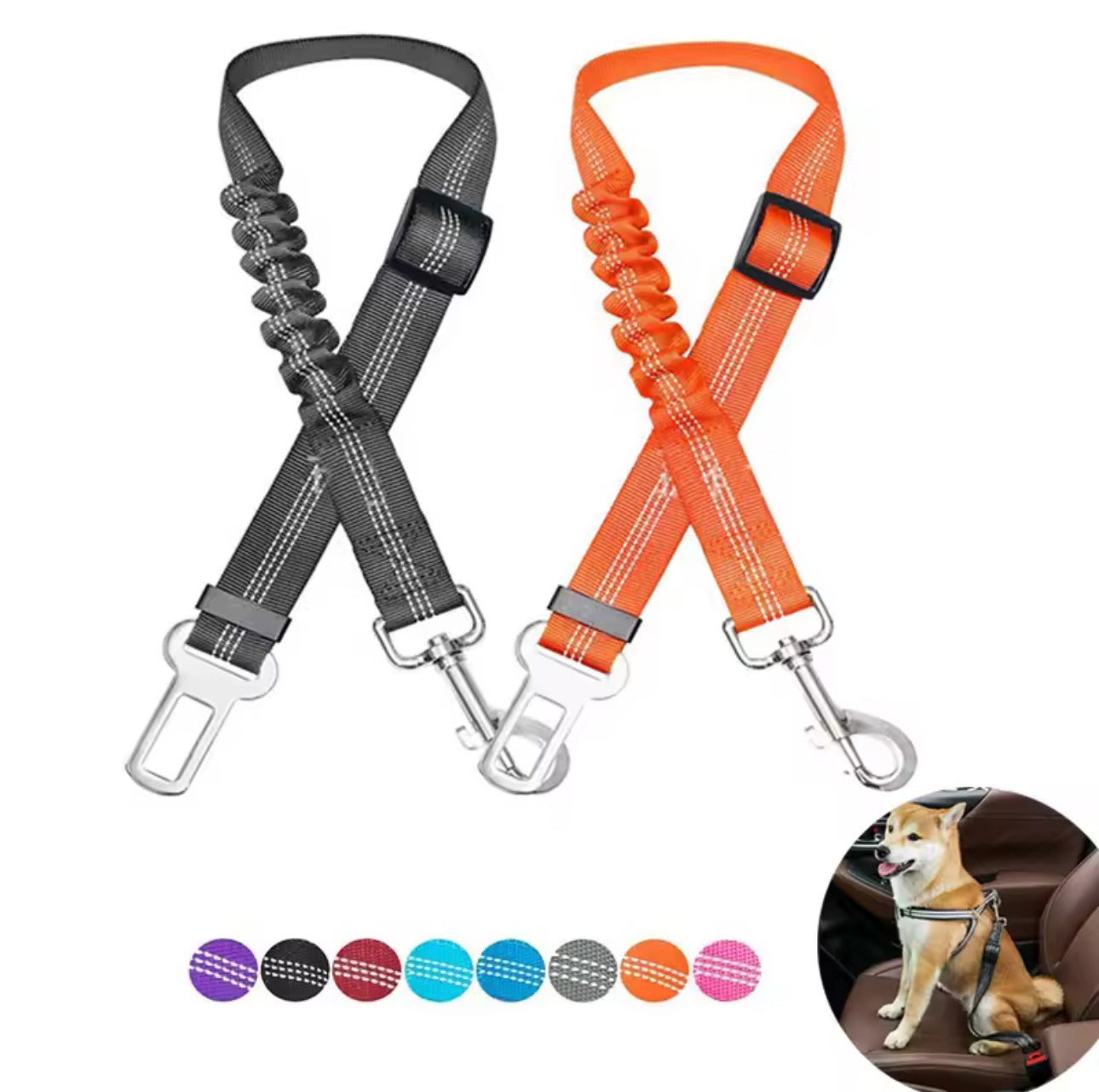 🐾 Dog Car Travel Strap – Night Safe & Ultra Comfortable 🌙🚗