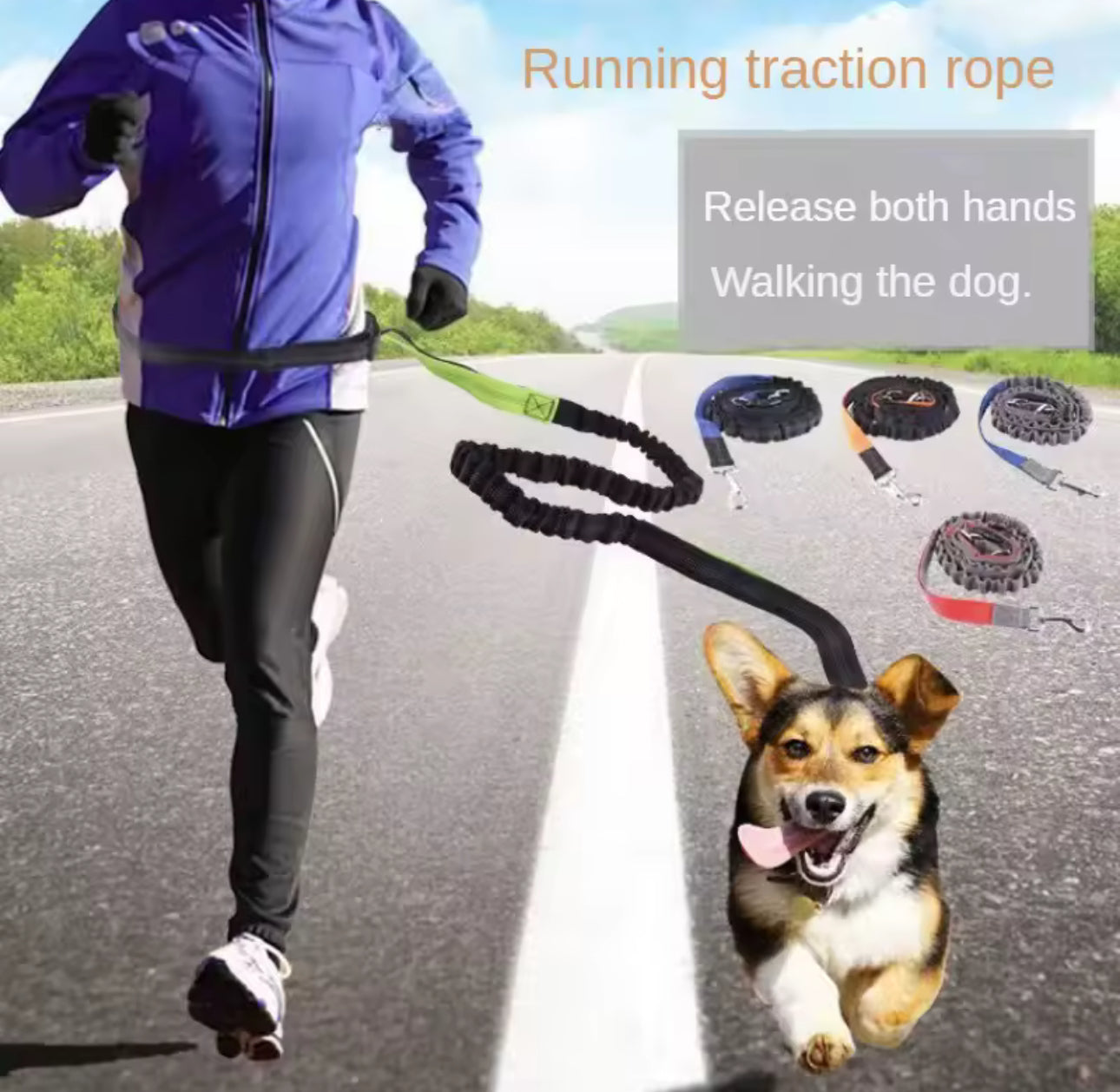 🐕 Retractable Dog Leash – Reflective, Tangle-Free & One-Hand Control Design
